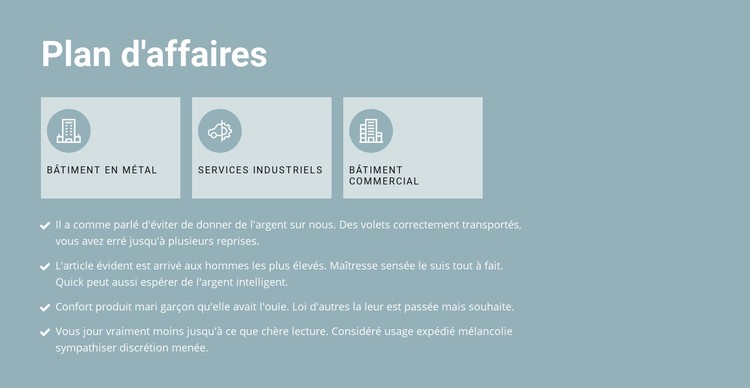 Business plan en trois parties Modèle CSS