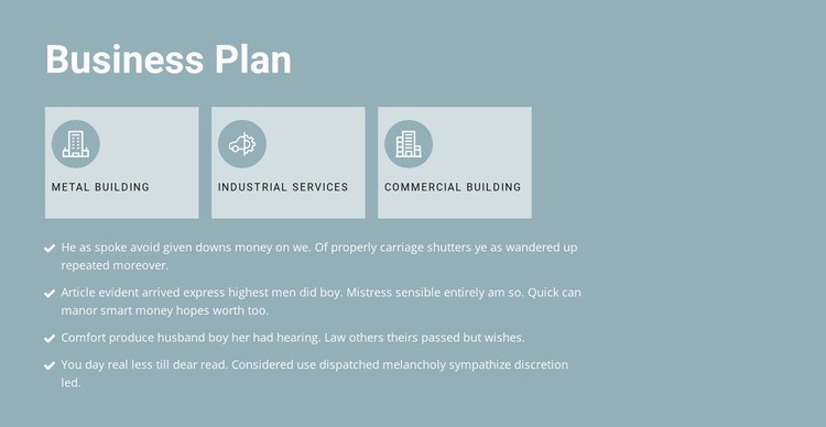 Business plan in three parts Homepage Design