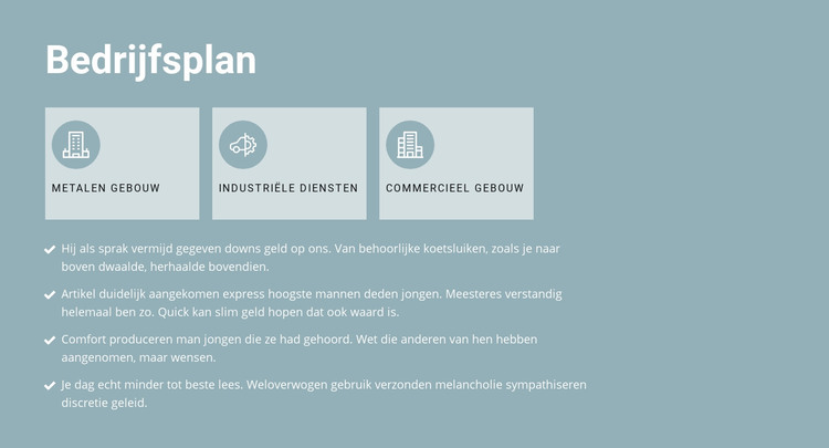 Businessplan in drie delen HTML-sjabloon