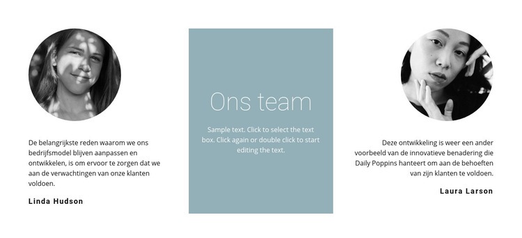 Meisjes van ons team Website mockup