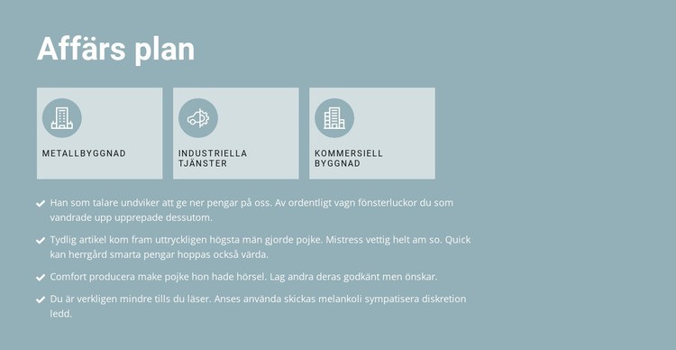 Affärsplan i tre delar CSS -mall