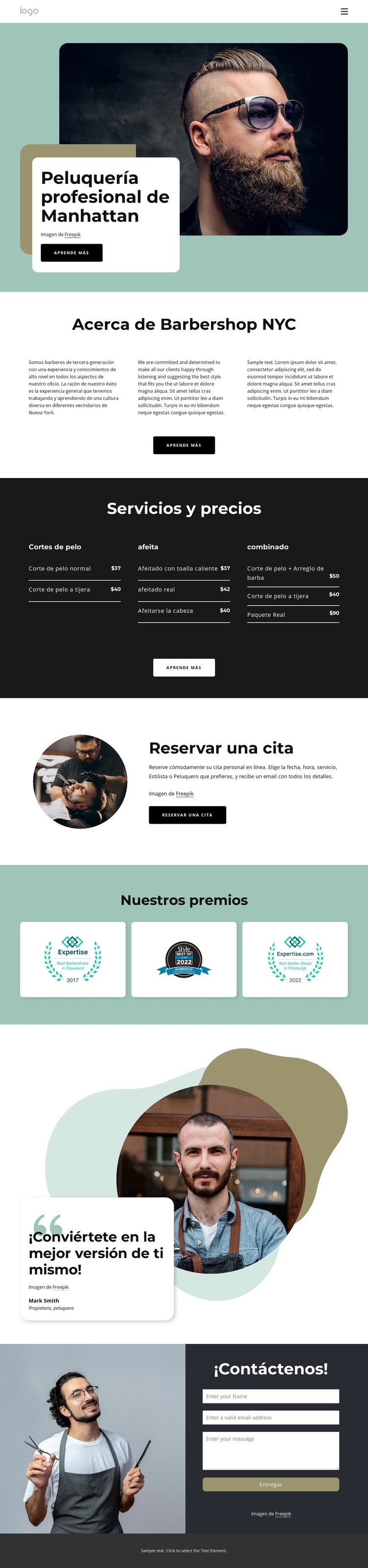 Sobre la barbería de Manhattan Tema de WordPress