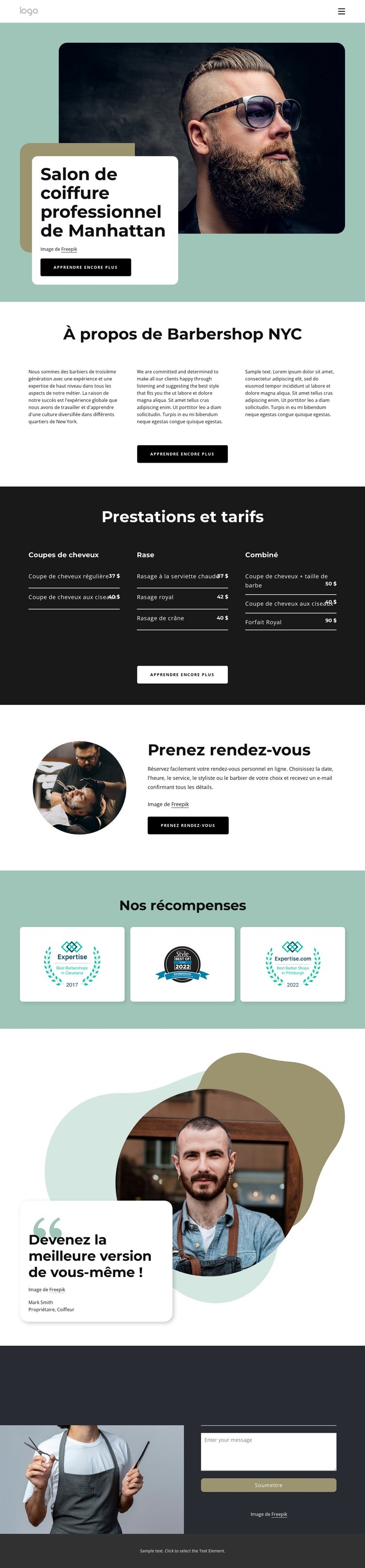 À propos du salon de coiffure de Manhattan Modèle HTML5