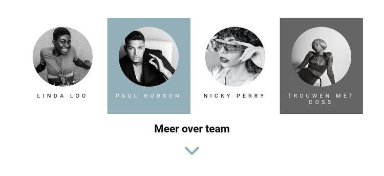 Vier mensen van het team Website Builder-sjablonen