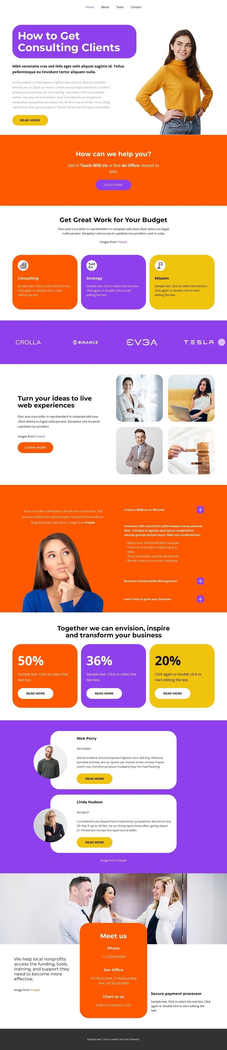 Successful development One Page Template