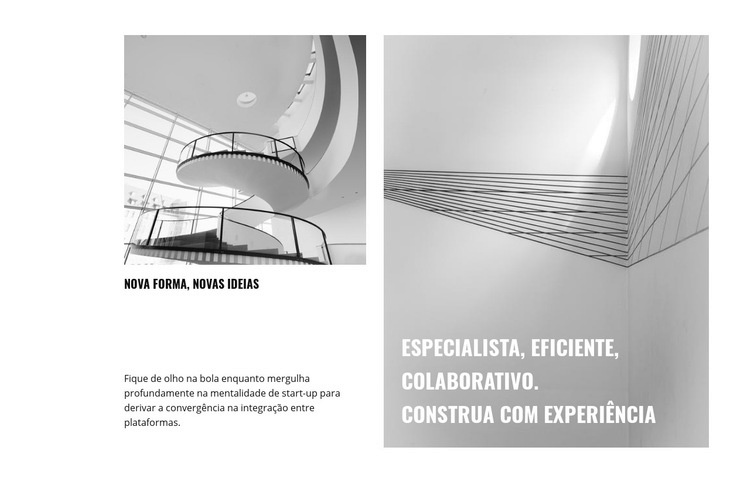 Criando algo novo Maquete do site