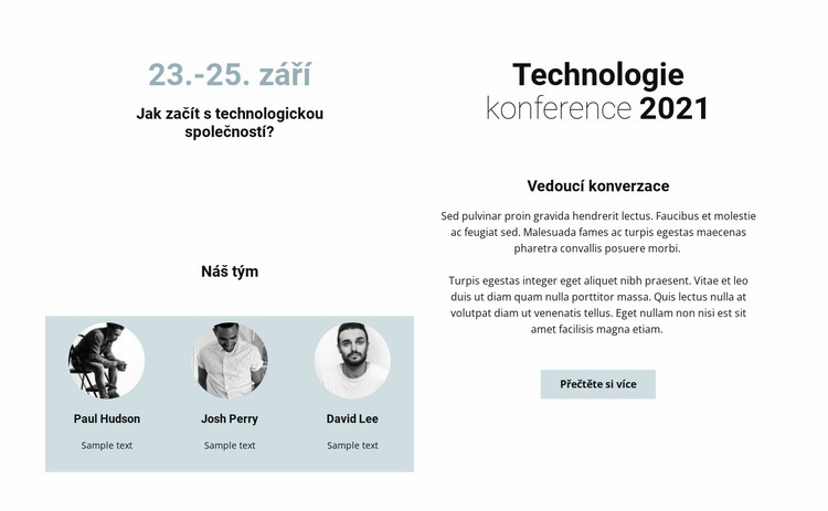 Technologická konference 2021 Šablona HTML