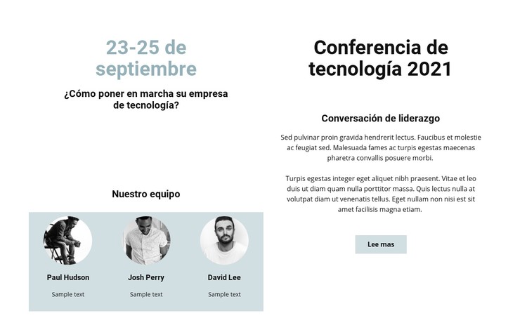 Conferencia de tecnología 2021 Plantilla CSS