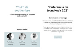 Conferencia De Tecnología 2021: Código De Plantilla HTML