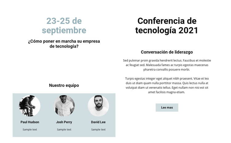 Conferencia de tecnología 2021 Tema de WordPress