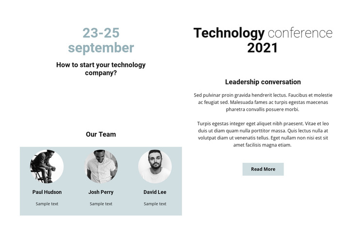 Technology conference 2021 HTML5 Template