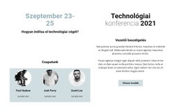 Technológiai Konferencia 2021 - HTML Sablon Kód