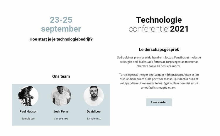 Technologieconferentie 2021 Sjabloon voor één pagina