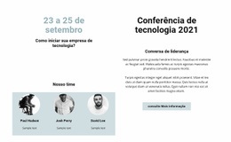 Modelo HTML5 Impressionante Para Conferência De Tecnologia 2021