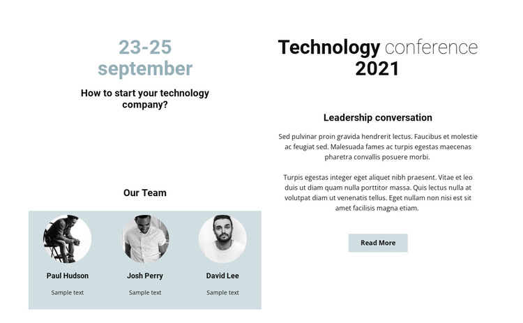 Technology conference 2021 Website Builder Software