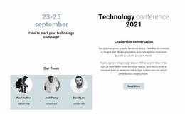 Technology Conference 2021 - Webdesign Mockup