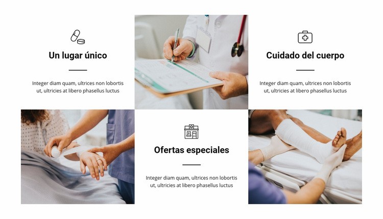 Las ventajas de nuestro hospital Maqueta de sitio web