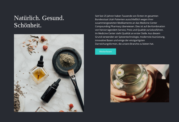 Natürlich, gesund, schön Website-Vorlage