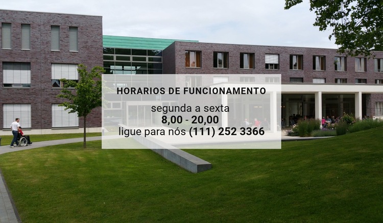 Horarios de funcionamento Maquete do site