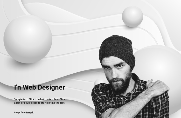 Web designer and his work One Page Template