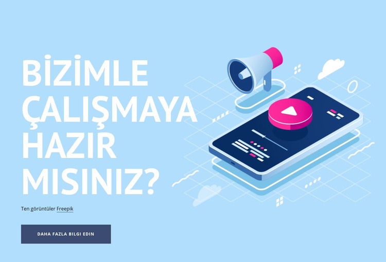 Başlık ve illüstrasyon Html Web Sitesi Oluşturucu