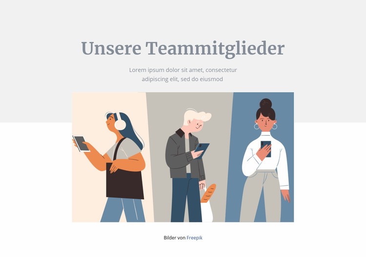 Unsere Teammitglieder HTML5-Vorlage