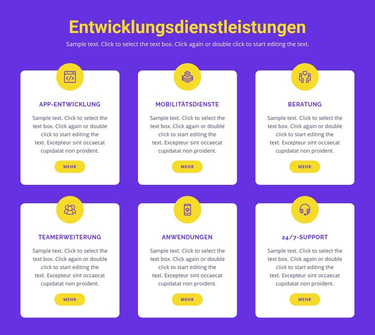 Benutzerdefinierte Anwendungsentwicklung HTML5-Vorlage