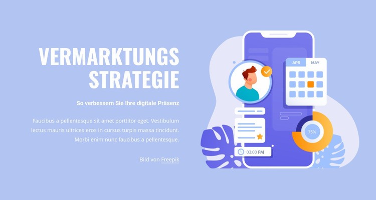 Text und Abbildung Website design