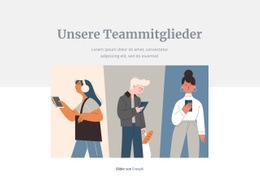 Produkt-Zielseite Für Unsere Teammitglieder