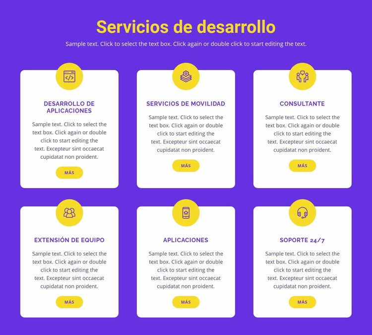 Desarrollo de aplicaciones personalizadas Maqueta de sitio web