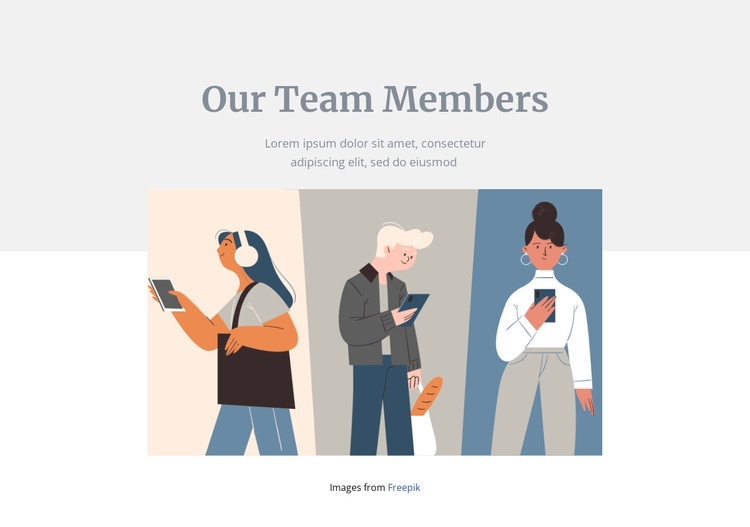 Our team members Homepage Design