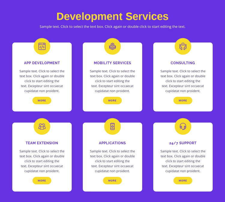 Custom application development HTML5 Template