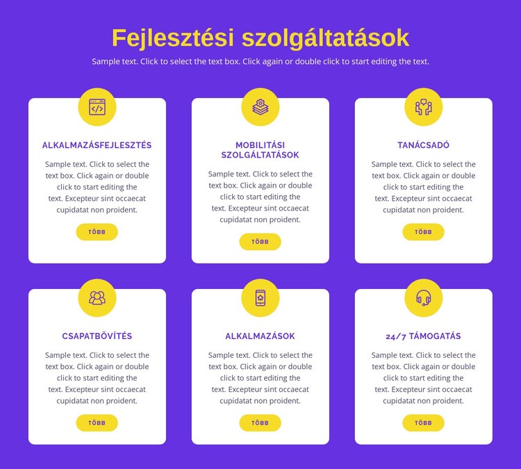 Egyedi alkalmazásfejlesztés HTML Sablon