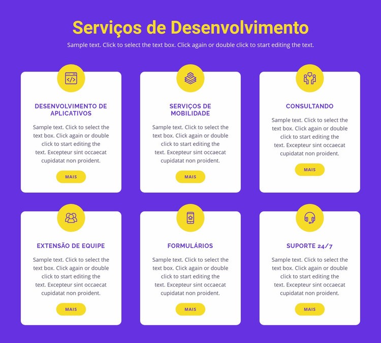 Desenvolvimento de aplicativos personalizados Construtor de sites HTML