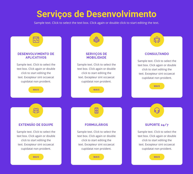 Desenvolvimento de aplicativos personalizados Modelo HTML