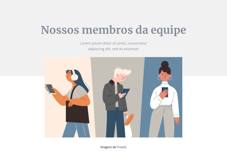 Membros da nossa equipe Modelo HTML5