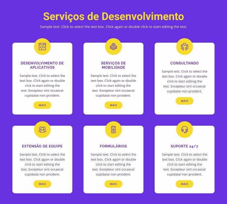 Desenvolvimento de aplicativos personalizados Modelo HTML5