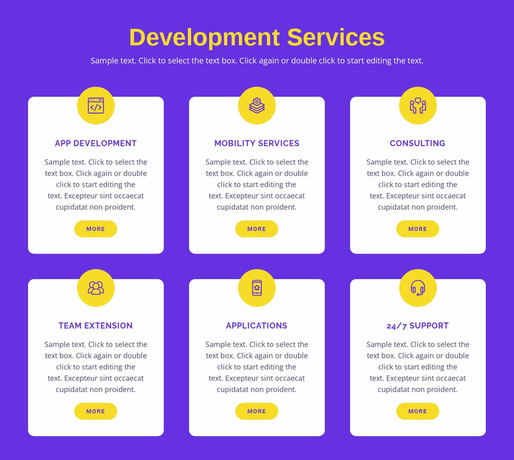 Custom application development Website Mockup