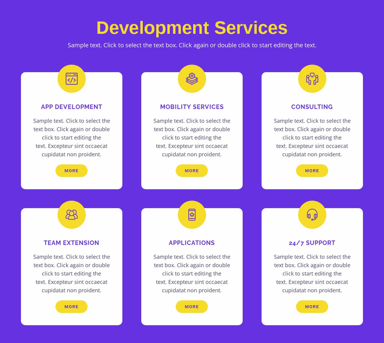Custom application development Website Template