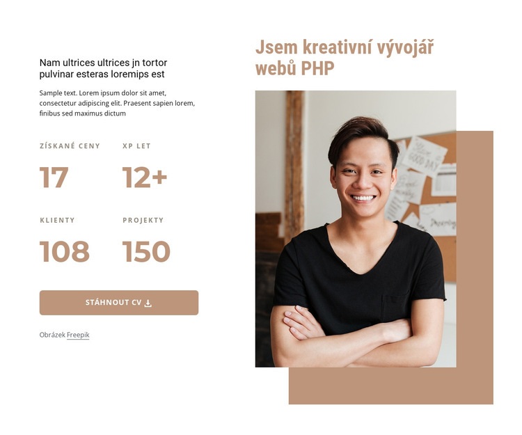 PHP vývojář Šablona webové stránky