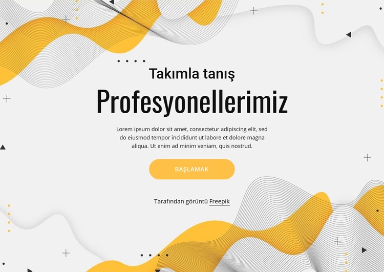 Profesyonel ekibimizle tanışın Açılış sayfası