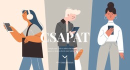 HTML Landing For Csapat Illusztráció