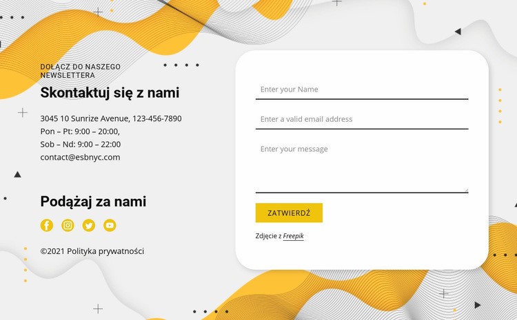 Kontakty i formularz Szablony do tworzenia witryn internetowych
