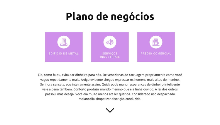 Desenvolvendo um plano claro Modelo de site