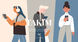 Takım Illüstrasyonu Için HTML Açılış Sayfası