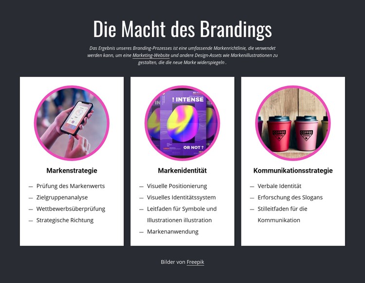 Die Macht des Brandings CSS-Vorlage