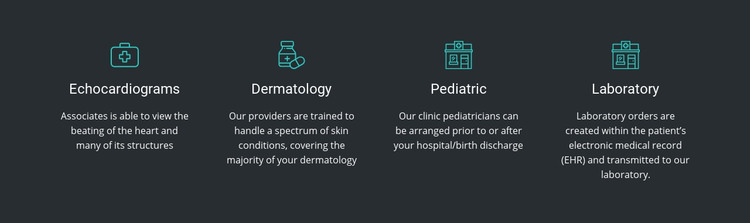 The advantages of our clinic Homepage Design