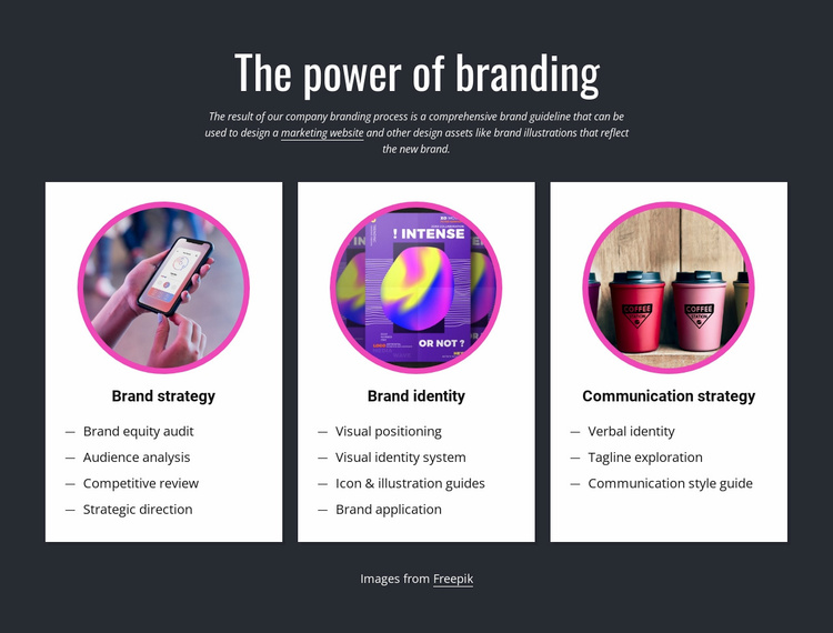 The power of branding Landing Page
