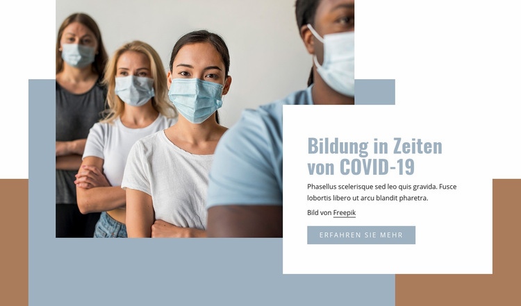 Bildung in Zeiten von Covid-19 Website Builder-Vorlagen