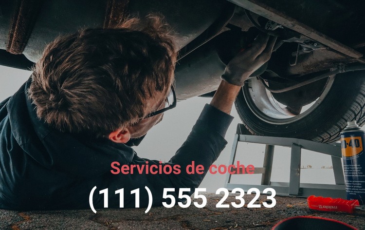 Teléfono de servicios de coche Maqueta de sitio web